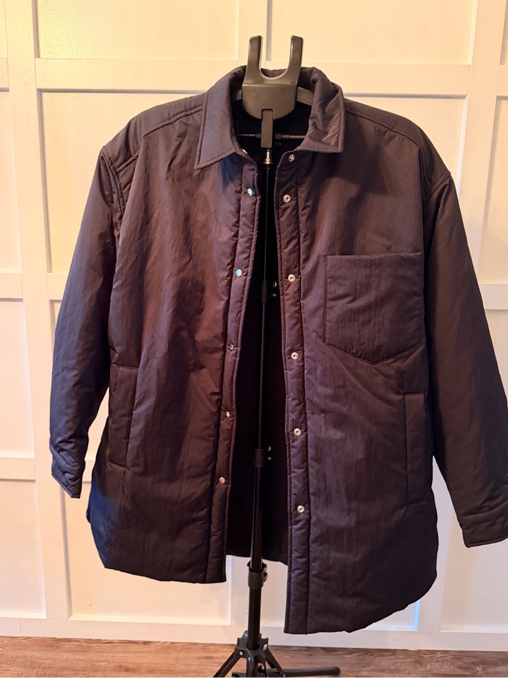MNG Mango Oversized Padded Shacket Jacket Black Size XL